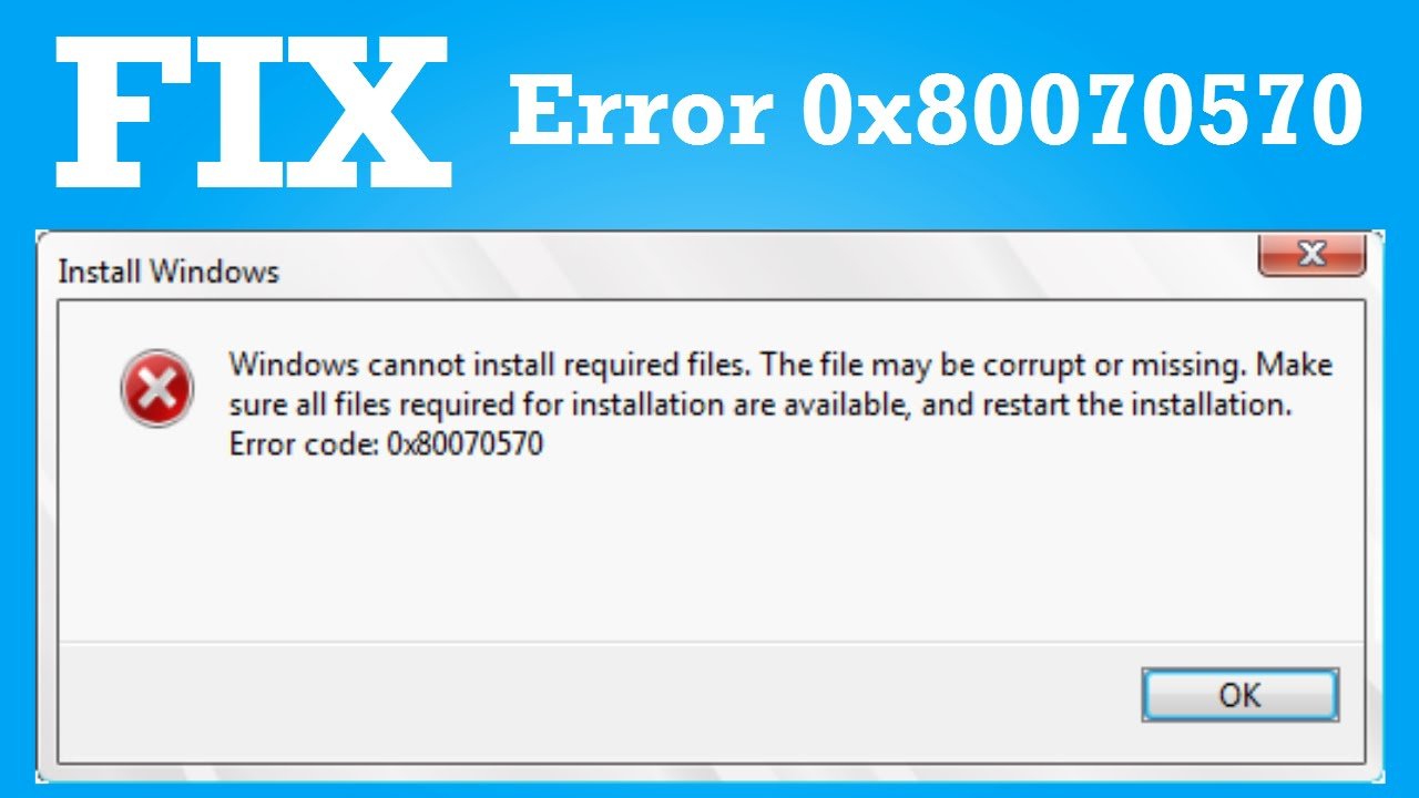 How to resolve error code 0x80070570 when installing Windows 10