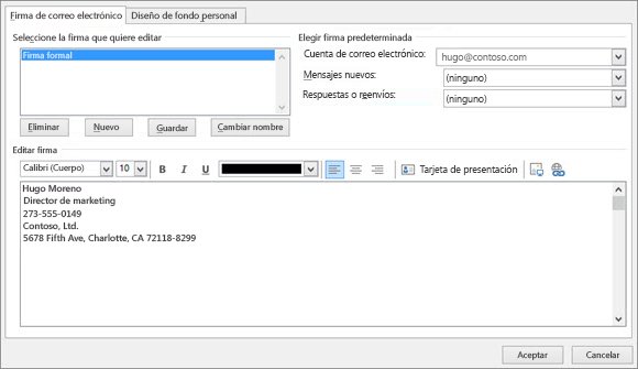 Configuració d'una signatura en Microsoft Outlook