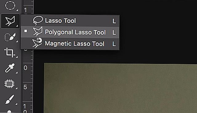 The Magnetic Lasso tool in Photoshop