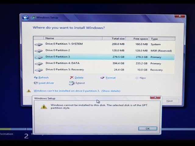 "No se puede instalar Windows en el disco": cómo solucionarlo