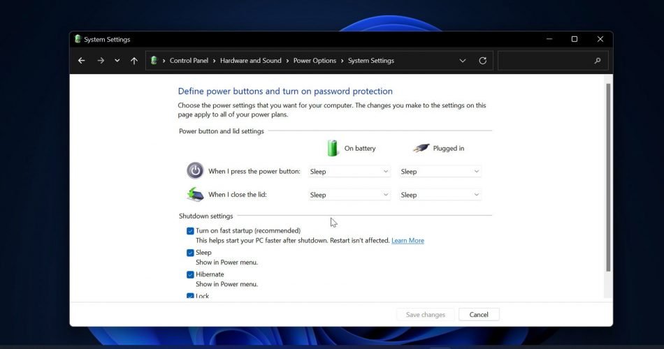 Cómo desactivar el inicio rápido de Windows 11